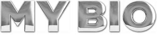 The words 'My Bio' in big shiny chrome letters